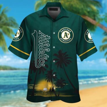 Oakland Athletics Short Sleeve Button Up Tropical Hawaiian Shirt Ver05