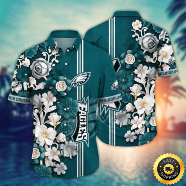 Philadelphia Eagles Hawaii Shirt  Flower Aloha Shirt For Football Fans
