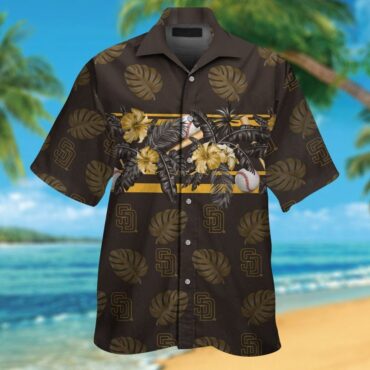 San Diego Padres Short Sleeve Button Up Tropical Hawaiian Shirt Ver06
