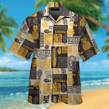 San Diego Padres Short Sleeve Button Up Tropical Hawaiian Shirt Ver01