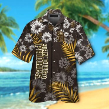 San Diego Padres Short Sleeve Button Up Tropical Hawaiian Shirt Ver03