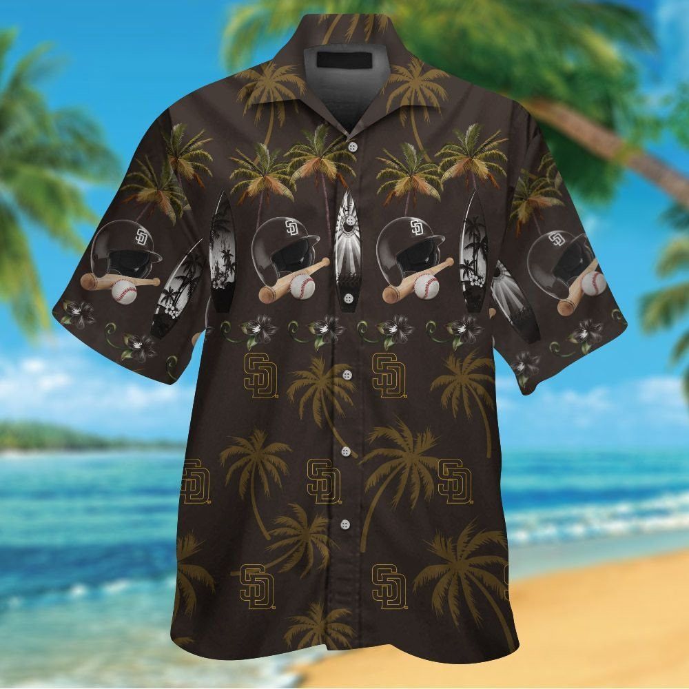 San Diego Padres Short Sleeve Button Up Tropical Hawaiian Shirt Ver05