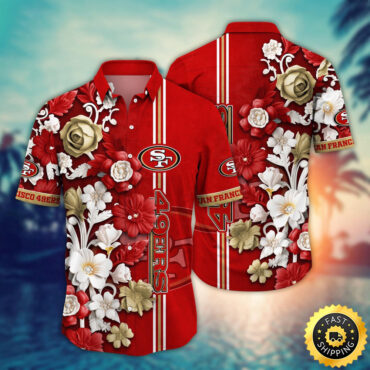 San Francisco 49ers Hawaii Shirt  Flower Aloha Shirt For Football Fans