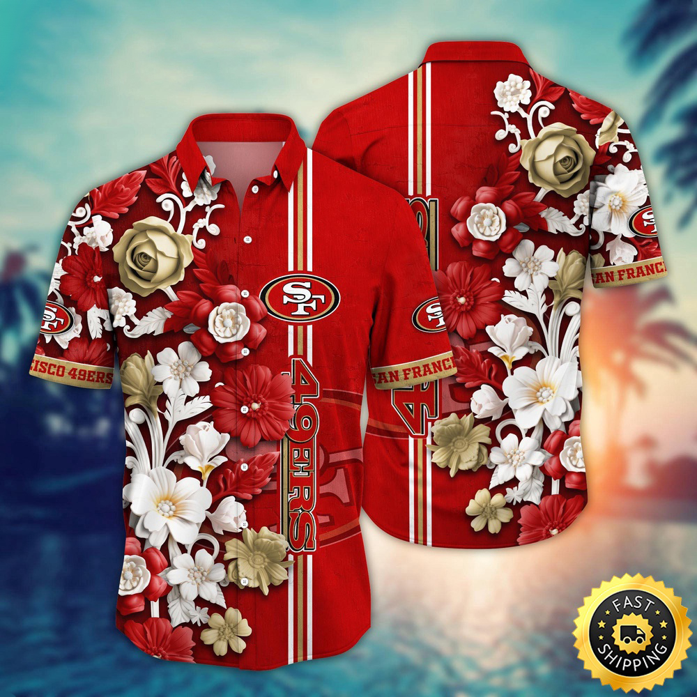 San Francisco 49ers Hawaii Shirt Flower Aloha Shirt For Football Fans