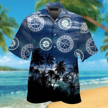 Seattle Mariners Short Sleeve Button Up Tropical Hawaiian Shirt Ver02