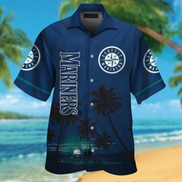 Seattle Mariners Short Sleeve Button Up Tropical Hawaiian Shirt Ver03