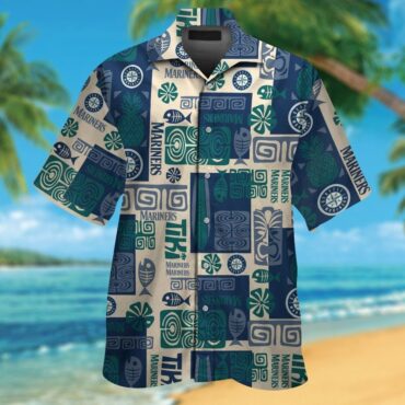 Seattle Mariners Short Sleeve Button Up Tropical Hawaiian Shirt Ver04
