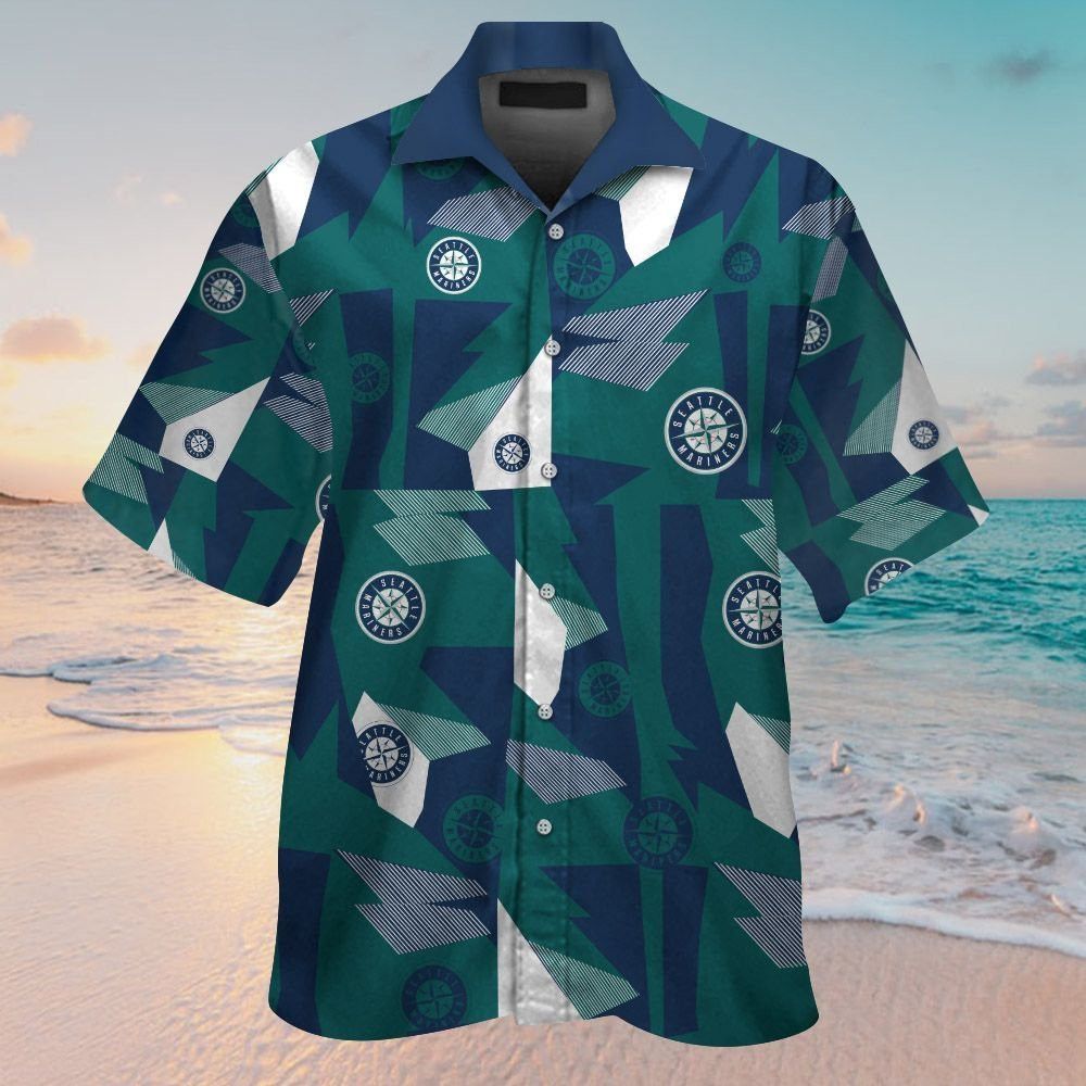 Seattle Mariners Short Sleeve Button Up Tropical Hawaiian Shirt Ver06