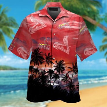 St. Louis Cardinals Short Sleeve Button Up Tropical Hawaiian Shirt Ver04