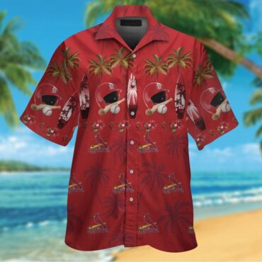 St. Louis Cardinals Short Sleeve Button Up Tropical Hawaiian Shirt Ver06