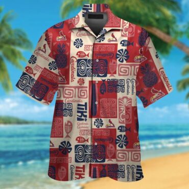 St. Louis Cardinals Short Sleeve Button Up Tropical Hawaiian Shirt Ver03