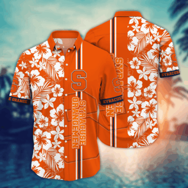 Syracuse Orange Ncaa Hawaiian Shirt Tan Linestime Aloha Shirt