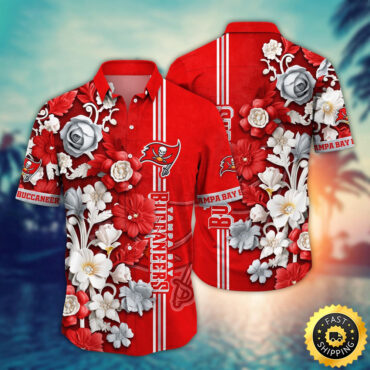 Tampa Bay Buccaneers Hawaii Shirt  Flower Aloha Shirt For Football Fans