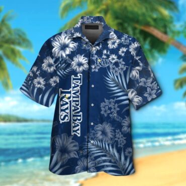 Tampa Bay Rays Short Sleeve Button Up Tropical Hawaiian Shirt Ver01