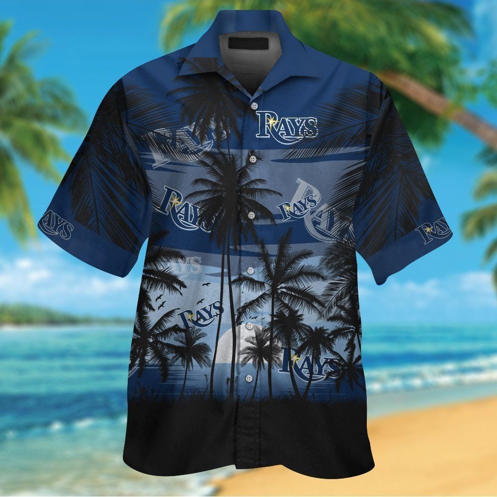 Tampa Bay Rays Short Sleeve Button Up Tropical Hawaiian Shirt Ver08