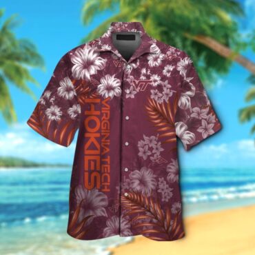 Virginia Tech Hokies Hawaiian Short Sleeve Shirt Tropical Aloha