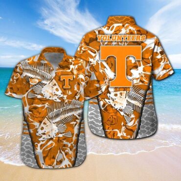 Tennessee Volunteers Fishing Short Sleeve Button Up Tropical Hawaiian Shirt