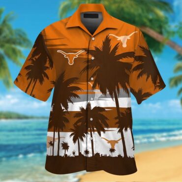 Texas Longhorns Short Sleeve Button Up Tropical Hawaiian Shirt Ver018