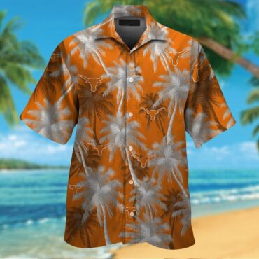 Texas Longhorns Short Sleeve Button Up Tropical Hawaiian Shirt Ver021