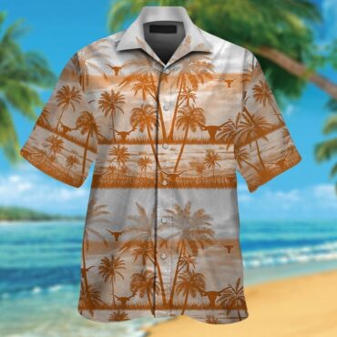 Texas Longhorns Short Sleeve Button Up Tropical Hawaiian Shirt Ver03
