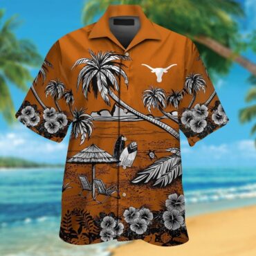 Texas Longhorns Short Sleeve Button Up Tropical Hawaiian Shirt Ver06