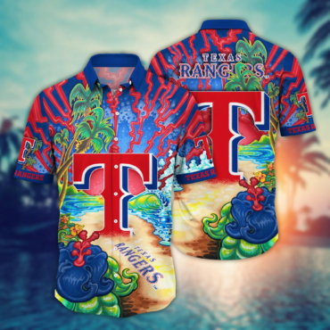 Texas Rangers Mlb Hawaiian Shirt Ice Cold Drinkstime Knockout Game Shirts