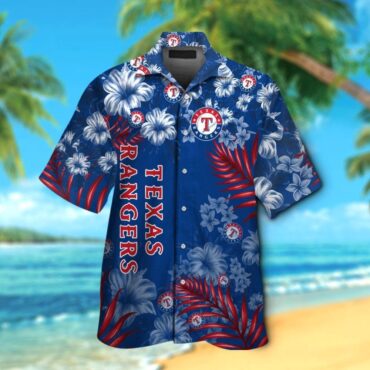 Texas Rangers Short Sleeve Button Up Tropical Hawaiian Shirt Ver06