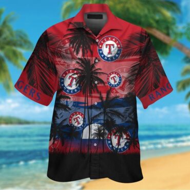 Texas Rangers Short Sleeve Button Up Tropical Hawaiian Shirt Ver08