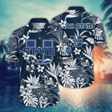 Utah State Aggies Ncaa Hawaiian Shirt Sun Up Aloha Shirt