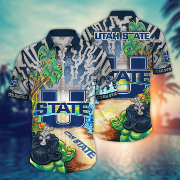 Utah State Aggies Ncaa Hawaiian Shirt Sunsetstime Aloha Shirt