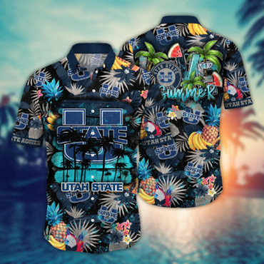Utah State Aggies Ncaa Hawaiian Shirt Vacation Timetime Aloha Shirt