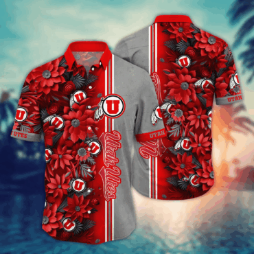 Utah Utes Ncaa Hawaiian Shirt Custom Break Aloha Shirt
