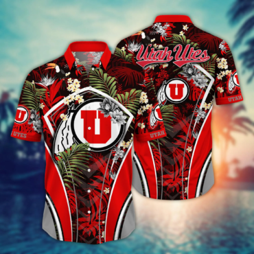 Utah Utes Ncaa Hawaiian Shirt Lush Greenery Aloha Shirt