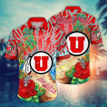 Utah Utes Ncaa Hawaiian Shirt Sun Showerstime Aloha Shirt