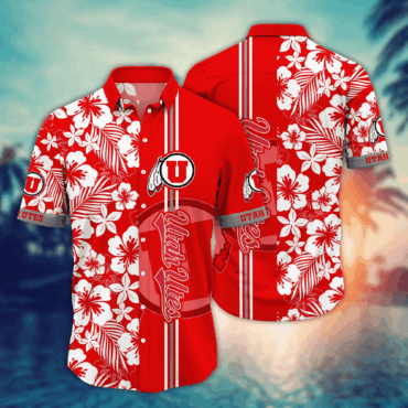 Utah Utes Ncaa Hawaiian Shirt Sun Uptime Aloha Shirt