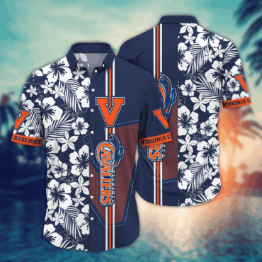 Virginia Cavaliers Ncaa Hawaiian Shirt Tan Linestime Aloha Shirt