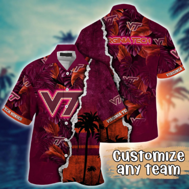 Virginia Tech Hokies Ncaa Hawaiian Shirt Custom Brightness Aloha Shirt