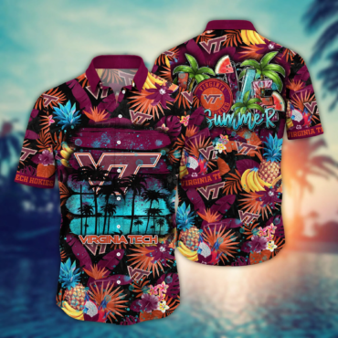 Virginia Tech Hokies Ncaa Hawaiian Shirt Daylighttime Aloha Shirt