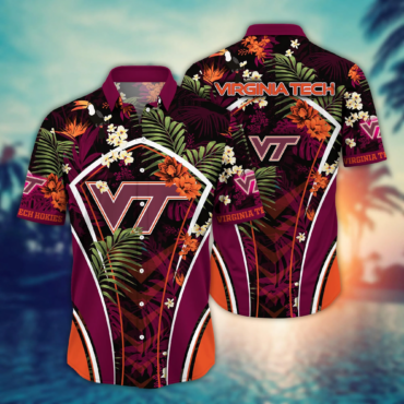 Virginia Tech Hokies Ncaa Hawaiian Shirt Golden Hour Aloha Shirt