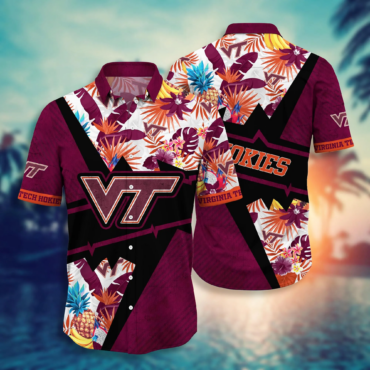 Virginia Tech Hokies Ncaa Hawaiian Shirt Outdoor Movies Aloha Shirt