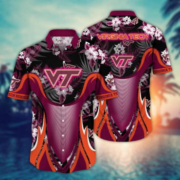 Virginia Tech Hokies Ncaa Hawaiian Shirt Sun Showers Aloha Shirt