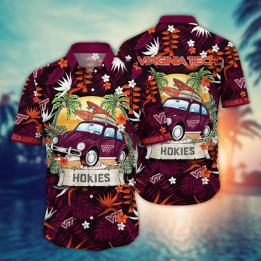 Virginia Tech Hokies Ncaa Hawaiian Shirt Water Sportstime Aloha Shirt