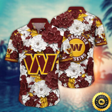 Washington Commanders Hawaii Shirt Flower Summer Vibes