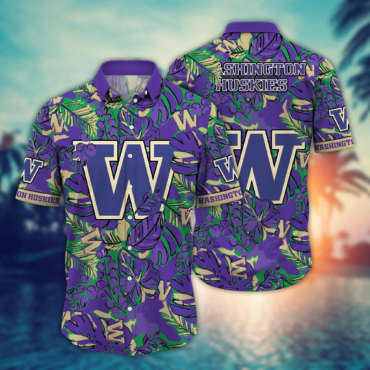 Washington Huskies Ncaa Hawaiian Shirt Shorts Pitch Sport Shirts