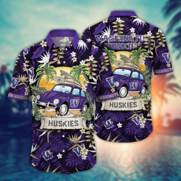 Washington Huskies Ncaa Hawaiian Shirt Sundowntime Aloha Shirt