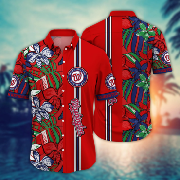 Washington Nationals MLB Hawaiian Shirt Sun Rays Aloha Shirt