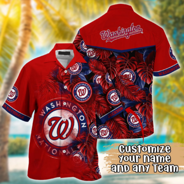 Washington Nationals MLB Summer Hawaii Shirt And Tshirt Custom Aloha Shirt
