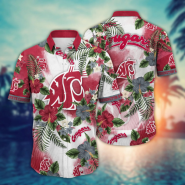 Washington State Cougars Ncaa Hawaiian Shirt Campingtime Aloha Shirt