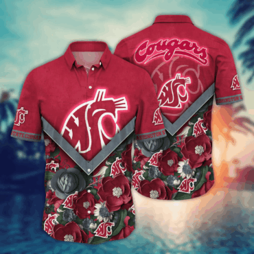 Washington State Cougars Ncaa Hawaiian Shirt Custom Festivals Aloha Shirt