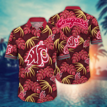 Washington State Cougars Ncaa Hawaiian Shirt Island Time Aloha Shirt